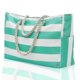 thumbnail image 1 of Women Striped Large Capacity Beach Bag Waterproof Travel Tote Bag Zipper Beach Bag, 1 of 3