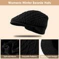 thumbnail image 5 of REDESS Winter Beanies Hat for Women,Knit Brimmer Hat Slouchy Beanie Cap with Visor Black, 5 of 7