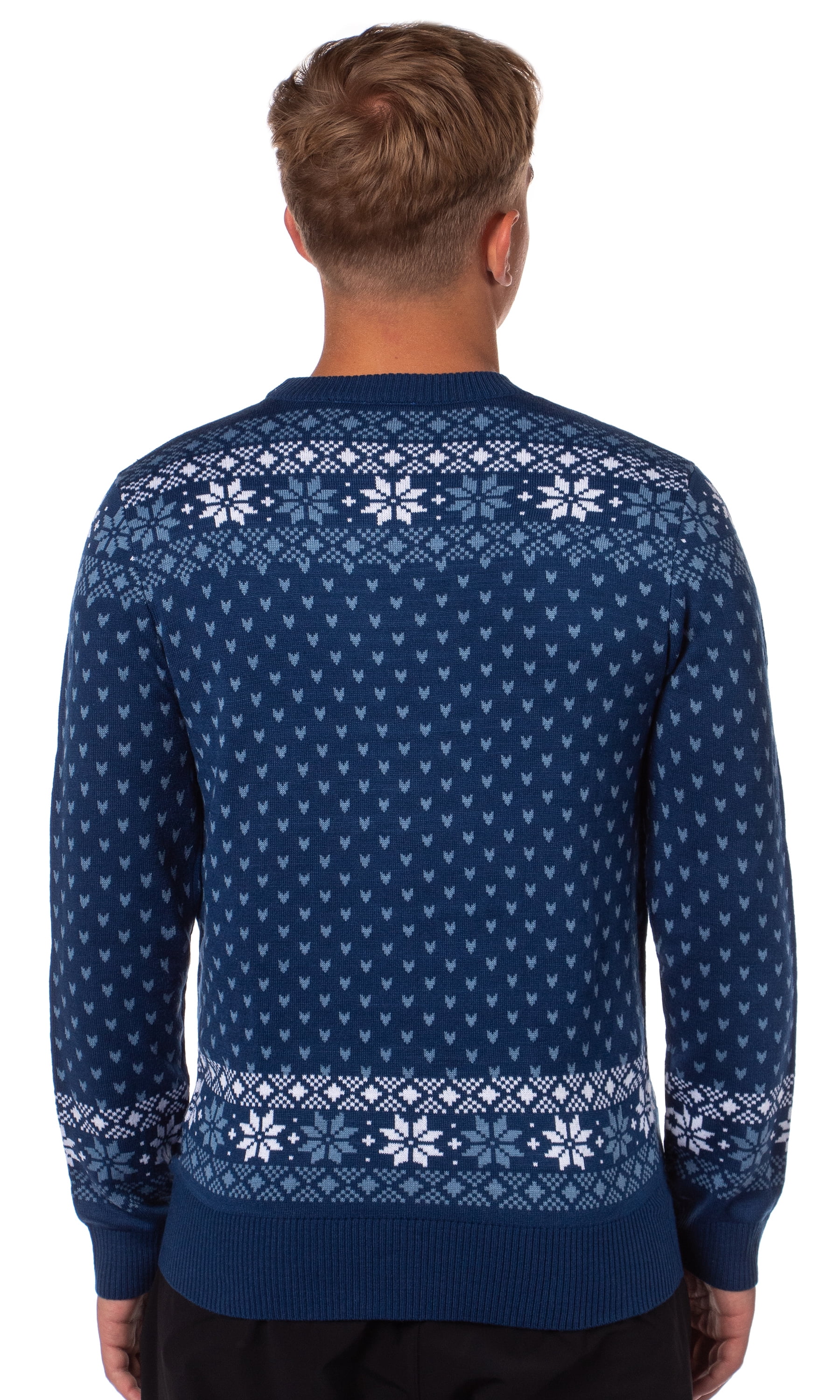 Disney Lilo And Stitch Men's Naughty But Nice Ugly Christmas Holiday Knit Sweater Pullover