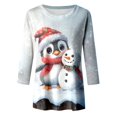 thumbnail image 4 of Luvior Womens Christmas Shirts Long Sleeve Funny Penguin Crewneck Sweatshirts Holiday Casual Graphic Pullover Sweaters, 4 of 4