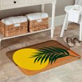 thumbnail image 2 of FJPT Non Slip Flannel Polyester Floor Mat With Tropical Palm Leaf Design For Bathroom Kitchen Bedroom Decor 31.5x19.7 inch, 2 of 5