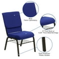 thumbnail image 4 of Flash Furniture HERCULES Series 18.5''W Church Chair in Navy Blue Fabric with Book Rack - Gold Vein Frame, 4 of 11