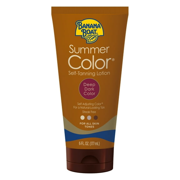 Banana Boat Summer Color Self-Tanning Lotion, Deep/Dark, 6 fl oz, 2 Pack