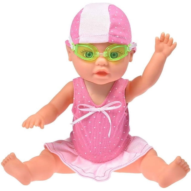 Juguete de bañera de agua eléctrica para niños, juguetes flotantes de piscina de inducción a prueba de agua, lindas muñecas decorativas en miniatura para niños y niñas de más de 3 años