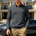 thumbnail image 3 of Ceisia Men's Casual Striped Half Button Round Neck Pullover with Pocket Daily Fashion Top Gift, 3 of 9