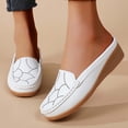 thumbnail image 7 of Womens Wedge Mules Slip On Loafers Comfortable Memory Foam PU Faux Leather White Non-Slip Casual Shoes,Size 6.5, 7 of 7