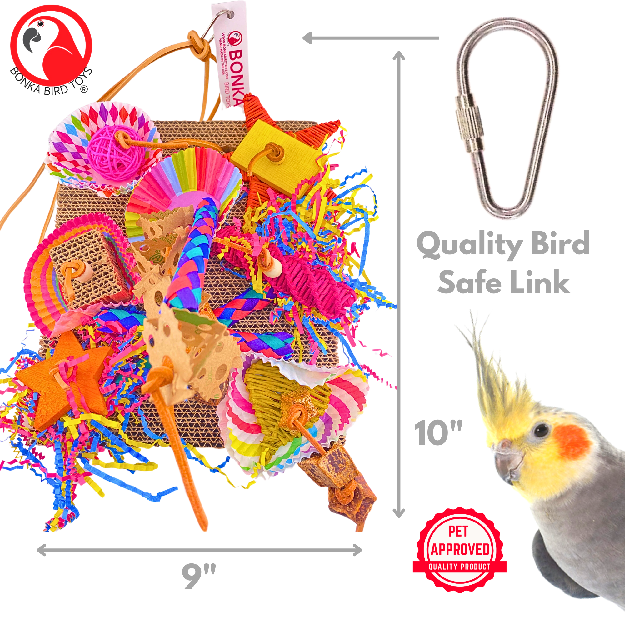 Bonka Bird Toys 2644 Fiesta Foraging Board Chew Forage Shred Parrot Cage Toy Pet