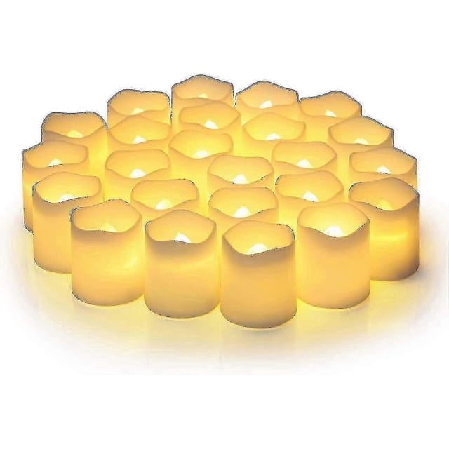 24 Pack Flameless Votive Candles,flameless Flickering Electric Fake Candle, Battery Operat