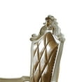 thumbnail image 2 of Benzara Wood & Leather Dining Chair with Armrests in White and Brown (Set of 2), 2 of 5