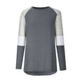 thumbnail image 4 of Womens Fall Raglan Tunic T-Shirts Trendy Striped Long Sleeve Crew Neck Casual Loose Fit Pullover Tops Blouse, 4 of 5
