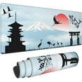 thumbnail image 1 of Japanese Large Mouse Pad, Waterproof Extended Gaming Mousepad with Mount Fuji, Big Long Non-Slip Desktop Mouse Mat for Laptop, Keyboard, Computer for Decor Women Office, (Blue Sky, XL 31.5*11.8 in), 1 of 6