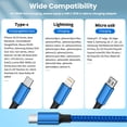 thumbnail image 2 of Cable USB C 3 en 1 de Firsting, carga rápida, 100 W, paquete de 2 unidades, 152 cm, 2 of 7