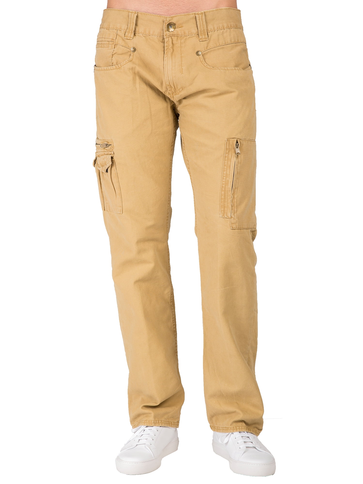 Level 7 Mens Relax Straight Premium Canvas Pants With Utility zipper ...
