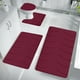 thumbnail image 4 of Juego de 4 alfombrillas de baño de espuma, suaves, absorbentes y antideslizantes, lavables a máquina y de secado rápido, para hogares y baños de invitados. Aestivo | Rojo | AESTIVO, 4 of 7