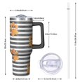 thumbnail image 2 of OBREWU Paw Print Sonstripes Tumbler with Handle and Lid,Paw Print Sonstripes 40oz Double Wall Vacuum Insulated Tumbler,Cups Gift for Women and Men, 2 of 7