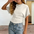 thumbnail image 2 of SOFTCCLO Girls T Shirts Short Sleeve Crewneck Solid Color Tops Pullover Loose Versatile Summer Casual Kids T Shirts Size 3-4Y, 2 of 10