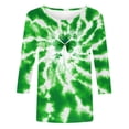 thumbnail image 4 of BLVB Womens 3/4 Sleeve St. Patrick's Day T-Shirts Shamrock Crew Neck Spring Graphic Tee Tops Casual Fashion Shirts, 4 of 5