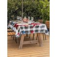 thumbnail image 4 of Rectangle Outdoor Tablecloth With Umbrella Hole And Zipper– Gnomes 4th of July Waterproof Patio Table Cover for Party, Picnic, Backyard, 60"x102" , Patriotic Red Blue Stars Black White Plaid, 4 of 8
