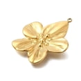 thumbnail image 2 of 3pcs PVD Vacuum Plating 201 Stainless Steel Pendants Flower Charm golden 32x27x3mm Hole: 1.5mm, 2 of 3