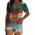 thumbnail image 1 of CNKOO T-Shirt à Manches Courtes Style Ethnique Occidental pour Femmes, 1 of 4