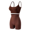 thumbnail image 3 of Vdoaml Women Sports Bra and Yoga Shorts 2 Piece Set Ladies Gym Workout Sets Womens Compression Athletic Outfit M Coffee, 3 of 4