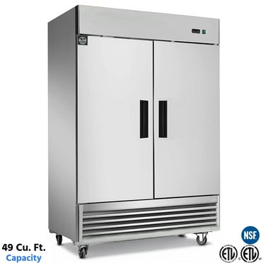 54 in. Reach-In Refrigerator, 2 Solid Doors, 49 Cu. Ft. Stainless Steel, 2 section