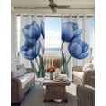 thumbnail image 6 of Blue Blossoming Tulip Blackout Curtains for Bedroom Living Room Darkening Curtains 54 Inch Long Vintage Spring Floral Botanical Short Curtain for Small Window Treatment Grommet Drapes 52"x54"x2, 6 of 9