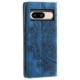 thumbnail image 3 of SaniMore for Google Pixel 7 Case, PU Leather Embosed Mandala Flower Wallet Protective Phone Cover Card Slots Pocket Purse Women Men Kickstand Vintage Shockproof Anti-fall Shell, Blue, 3 of 9