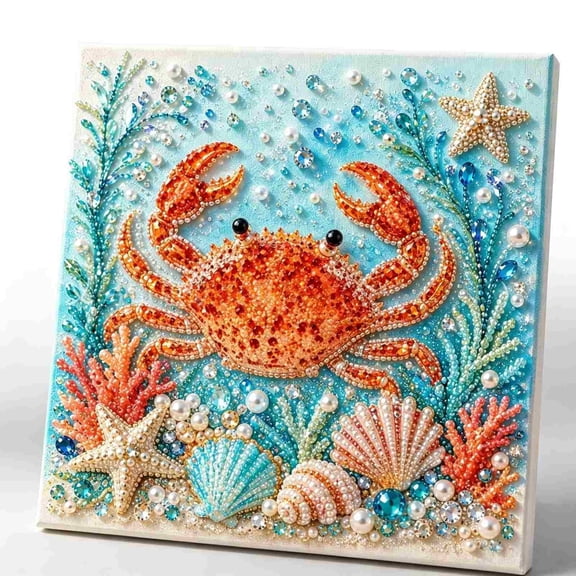 Diamond Painting Sea Art Kit, Full Rhinestone Canvas DIY Craft Set With Ocean Theme Design, Handmade Wall Decoration for Adults