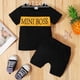 thumbnail image 2 of Conjunto de 2 piezas para bebés recién nacidos, niños y niñas de 2 a 14 años, camiseta de manga corta con estampado de letras informal de verano y pantalones cortos, atuendo deportivo, 2 of 4