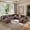 Gray(Plush Corduroy Fabric), variant on Ovios 130" Modular Sectional Sofa G Shaped Couch with Ottoman 9-Seater Extra Deep Seat Convertible Cloud Couches for Living Room, Gray