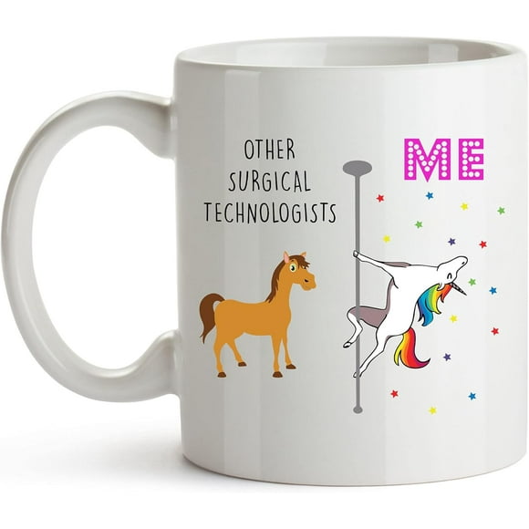 YouNique Designs Surgical Technologist Mug, 11 Ounces, Surgery Tech Cup, Surgical Technology Coffee Mug for Women and Men, Surgical Nurse, Surgical Technician Gifts (White)