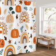 thumbnail image 2 of Autumn Pumpkin Shower Curtain, Cute Rainbow Fall Leaves Bathroom Curtain for Boys Girls Bathtub Decor Waterproof Fabric Machine Washable with 12 Hooks, 2 of 6