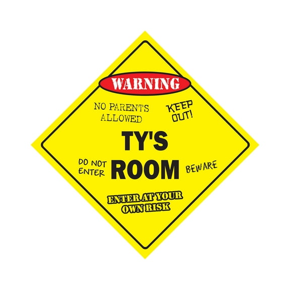 Ty's Room Sign Crossing Zone Xing | Indoor/Outdoor | 20" Tall kids bedroom decor door children's name boy girl
