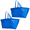 Blue, variant on Haul-It-All Reusable Shopping Bag, Heavy Duty, 36"L x 8.5"W x 13.5"H, Black, 2-Pack