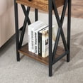 thumbnail image 5 of VECELO 27.6" Tall Nightstand with Drawer and Low Shelf, Industrial Side End Table for Bedroom/Living Room/Office, Brown, 5 of 8