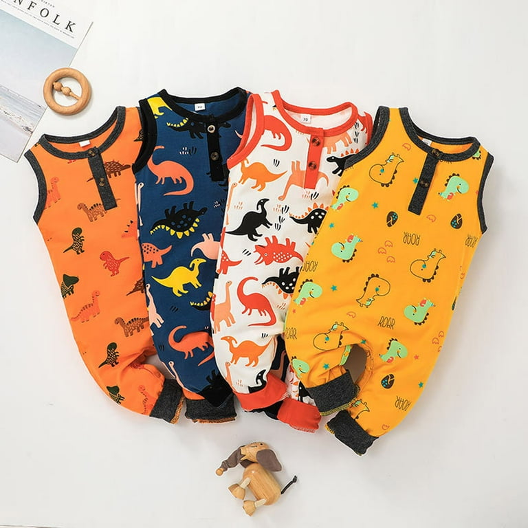 CoraShan Toddler Baby Dinosaur Romper 0-2Y Print Sleeveless Summer