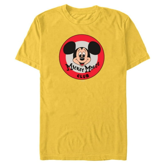 Disney 100 Mickey Mouse Club Logo Color Vintage D100 - Short Sleeve Blended T-Shirt for Adults - Customized-Yellow