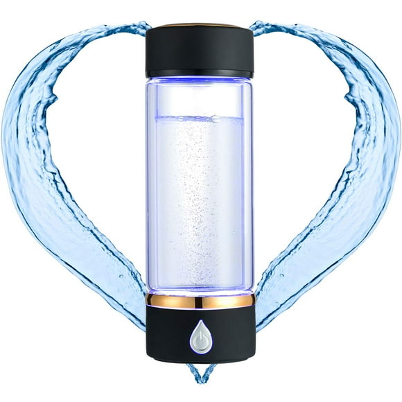 Hydrogen Water Bottle Generator with Dual Chamber,PEM and SPE Technology,Up to 1800PPB,Portable Hydrogen Water Maker,Hydrogen Water Machine,New Technology Glass