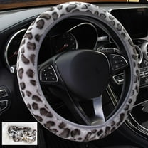BOLLSLEY 15" Soft Anti-slip High Density Fabric Steering Wheel Cover, Velvet Gray