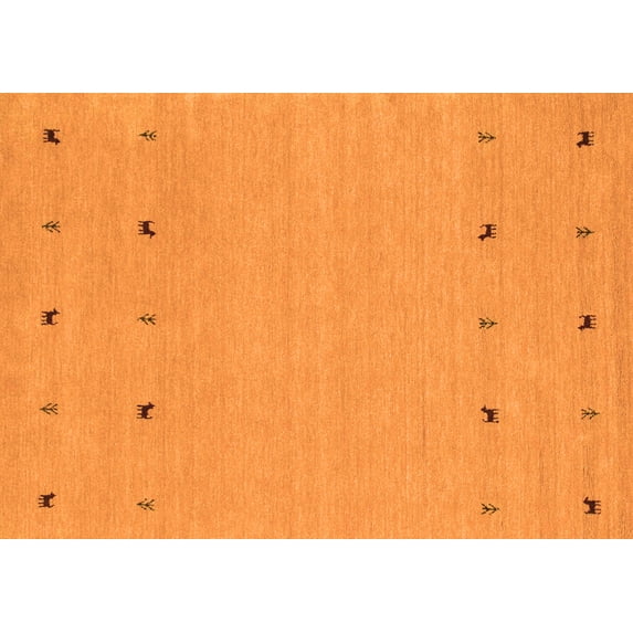 Ahgly Company Indoor Rectangle Solid Orange Modern Area Rugs, 6' x 9'