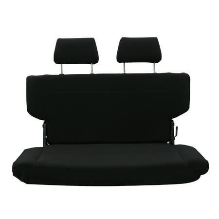 Ikon Motorsports Compatible with 97-06 Jeep Wrangler Rear Seat with 2 Headrests Black PU Faux Leather