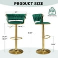 thumbnail image 4 of Daluvenix Velvet Bar Stools Set of 2, Counter Height Barstools with Low Back, Gold 360° Swivel Bar Stool ,Counter Height Bar Chairs for Kitchen Island, Pub, Green, 4 of 7