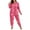 Pink, variant on Women's Long Sleeve Long Pants Pajama Set - Outdoor Wear Suitable Loungewear - Blue Size XXL