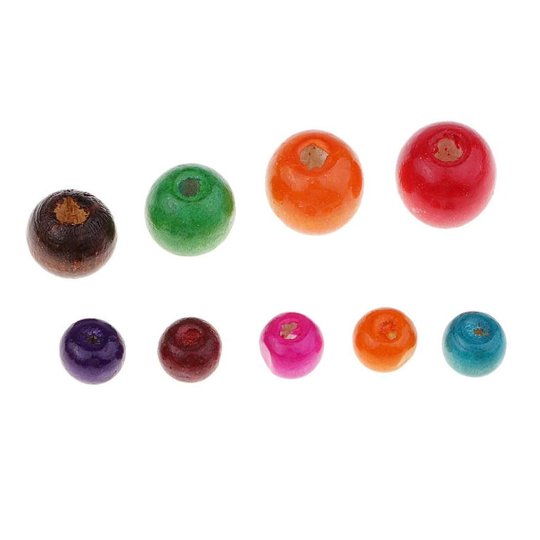 400Pcs Large Hole Wooden Craft Beads 4 Colors 12x11mm Natural Barrel Wood  Loose Beads Spacer Beads Big Hole Beads Assorted for Jewelry Making
