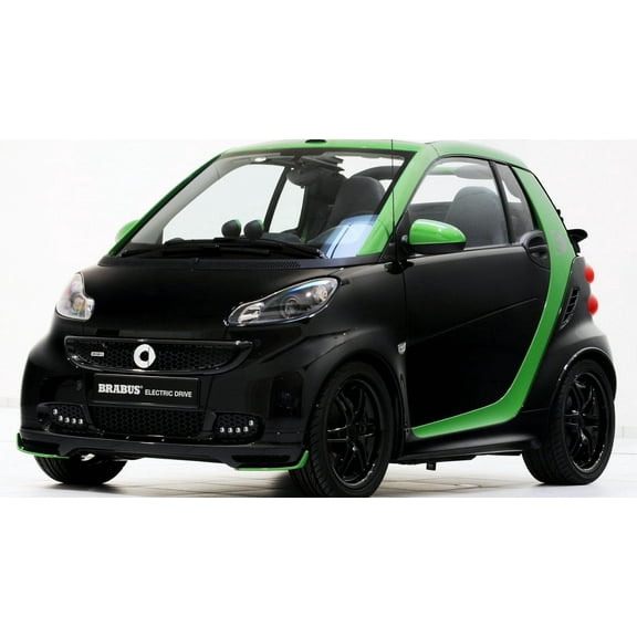 2012 Brabus Electric Drive Based on Fortwo Cabrio Car - 12x18 Inch Laminated Poster - Stunning Detail and Bold Colors