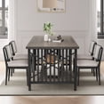 thumbnail image 3 of Dextrus 70" Dining Table for 6-8 People, Industrial Rectangular Wood Kitchen Table with Storage for Dining Room,Kitchen, Home & Office - Gray & Black, 3 of 8