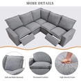 thumbnail image 4 of Power Recliner Chair, Symmetrical L-Shaped Modular Sectional Sofa Couch with USB Port, Home Theater Seating Chair 5-Seater Corner Sofa for Home Office Living Room, Gray, 4 of 9