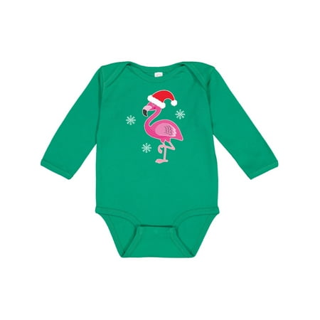 

Inktastic Christmas Holiday Cute Flamingo Gift Baby Girl Long Sleeve Bodysuit