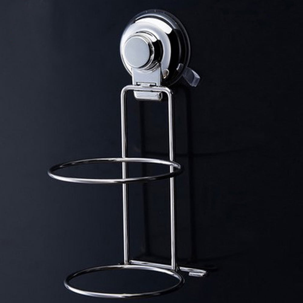 Fora Hair Dryer Wall Holder for Bathroom Chrome Plated No Drilling Bathroom Organizer for Hair Dryer with Suction Cup